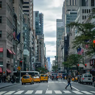 Busy City Street