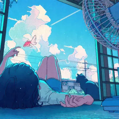 Girl under the blue sky